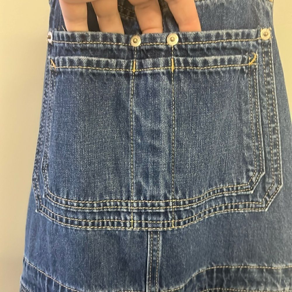GAP Blue Faded Adjustable Razorback Overalls Pockets and Side Buttons- Medium - Picture 6 of 16